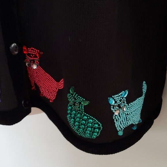 Vintage Cat & Mouse Terazzo Sweater Size L - Picture 5 of 13